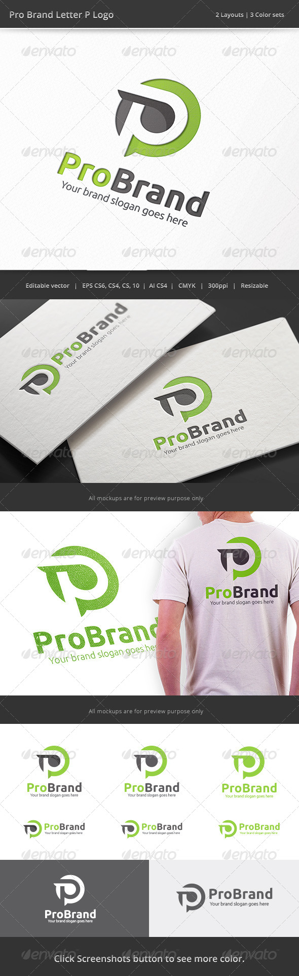Pro Brand Letter P Logo
