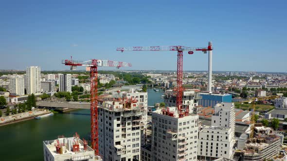 Aerial Flight Over a New Constructions Development Site