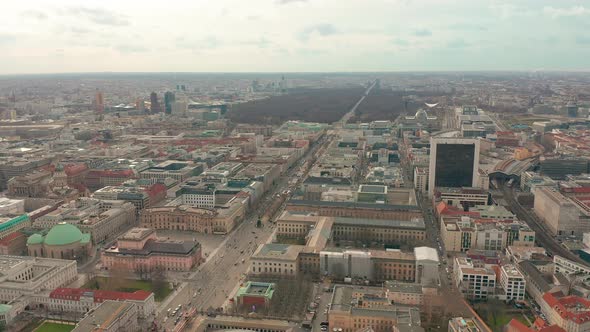 Panoramic View of Berlin with TV Tower, One of the City Symbols. Clouds Move Fast Across the Sky