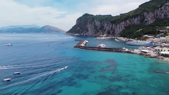 Beautiful Coastline of Capri Along the Port Area