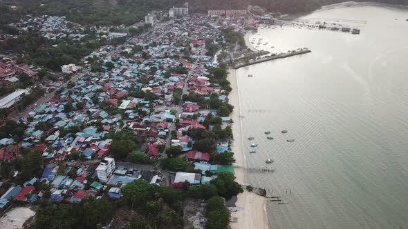 Aerial view Teluk Bahang village.