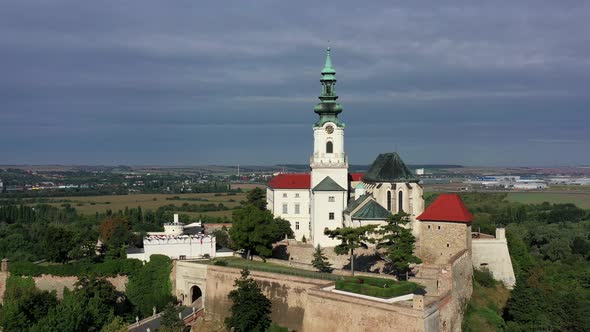 Aerial view of the castle in the city of Nitra in Slovakia