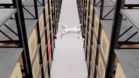 Endless Warehouse Drone Scanning QR Codes  III