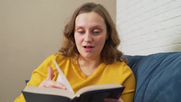 Woman is Reading Hardcover Paper Book