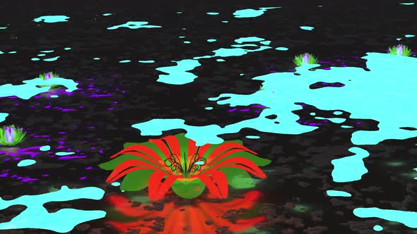 Fantasy Neon Utopic Flowers 4K