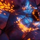 Loop 4K. Infinite geometric tunnel with glowing orange spots particle. - VideoHive Item for Sale