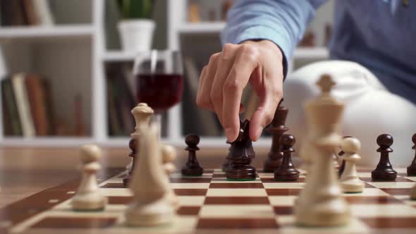 The Concept Of Leadership And Strategy Is The Winner, The Execution Of A Move By A Chess Piece