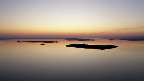 fishing boat on lake at sunset golyazi , bursa turkey  24