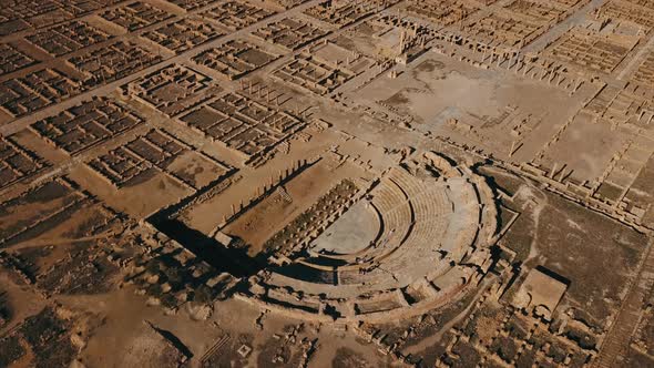 Aerial View Of The Ruins Of Ancient Timgad, Algeria