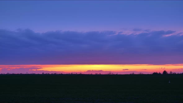 Red Sunset in Nature