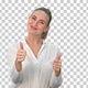 Happy excited woman showing approval hand, Alpha Channel - VideoHive Item for Sale