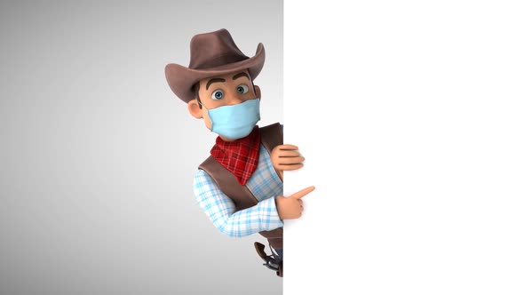 Cartoon cowboy with a mask alt