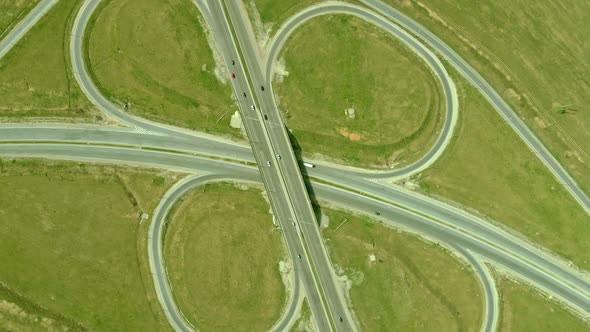 Video From a Bird's Eye View of a Highway Junction a Bird's Eye View of the Road