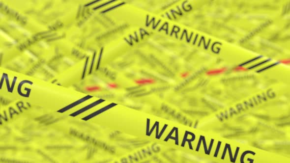 Yellow and Red Tapes with WARNING and RESTRICTION Text alt