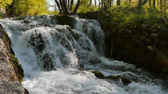 Waterfalls of the Plitvice Lakes National Park One of the Oldest National Parks