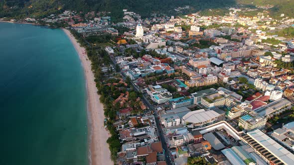 Beautiful Aerial Panoramic View Landscape and Cityscape View