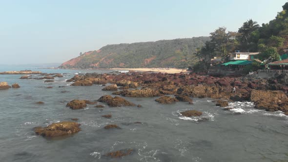 4k footage of the coast near Arambol, India