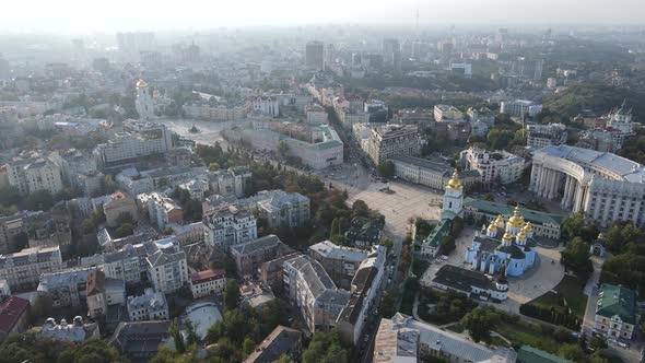 Cityscape of Kyiv, Ukraine. Aerial View, Slow Motion