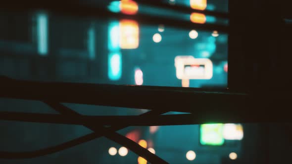 Bokeh Lights on Night Street in Asia