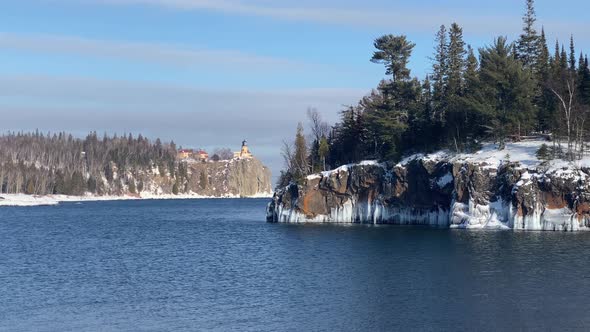 Split rock light house, north shore minnesota, winter afternoon, Lake Superior