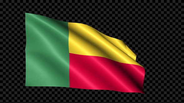 Benin Flag Blowing In The Wind