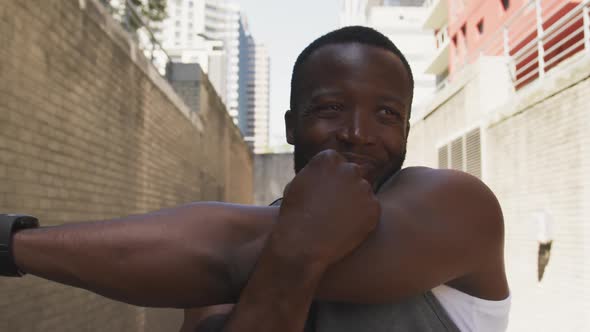 Man exercising in an urban setting