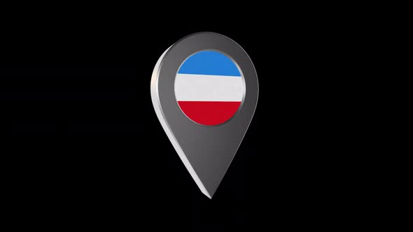 3d Animation Map Navigation Pointer With Flag Of Mannheim (Germany) With Alpha Channel - 2K