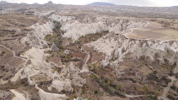 Cappadocia Landscape Aerial View. Turkey. Goreme National Park