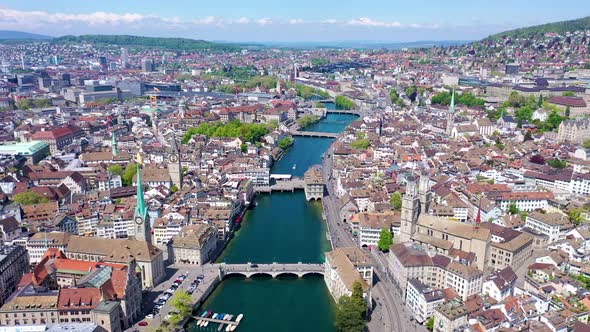 Zurich city from above - Aerial view