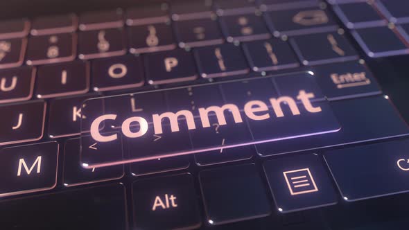 Futuristic Computer Keyboard and Transparent Comment Key alt