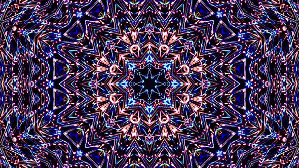 Bright abstract light flickering streaks set full color, kaleidoscope