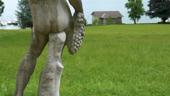 Naked statue in Meggen, Switzerland