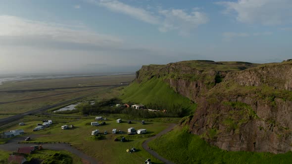 Drone View of Amazing Green Countryside in Iceland