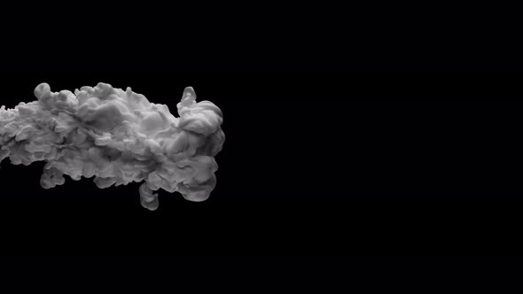 Super Slowmotion Shot of White Ink in Water