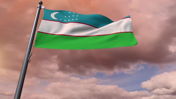 Uzbekistan Flag 4K
