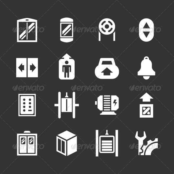 Set Icons of Elevator and Lift