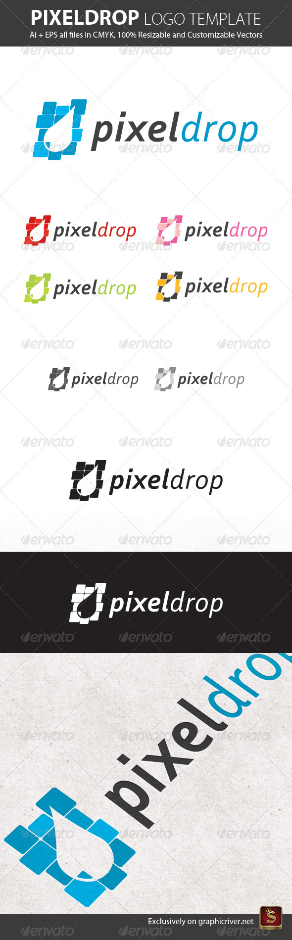 Pixel Drop Logo Template