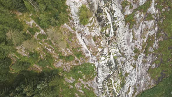 Incredible Powerscourt waterfalls Ireland Wicklow mountain aerial