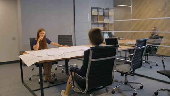 Girl Enjoying of Job Timebreak in a Rotating Armchair