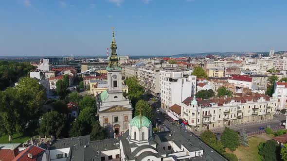 Aerial View of Belgrade Saint Michael Cathedral