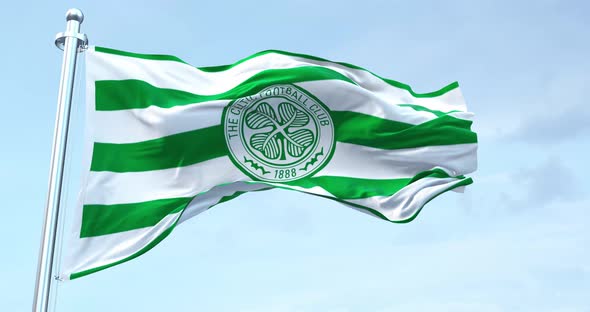 Celtic Fc flag waving 4k
