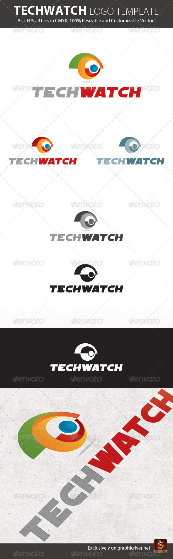 Tech Watch Logo Template