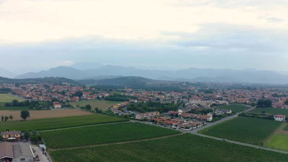 Flying over a french vineyard.