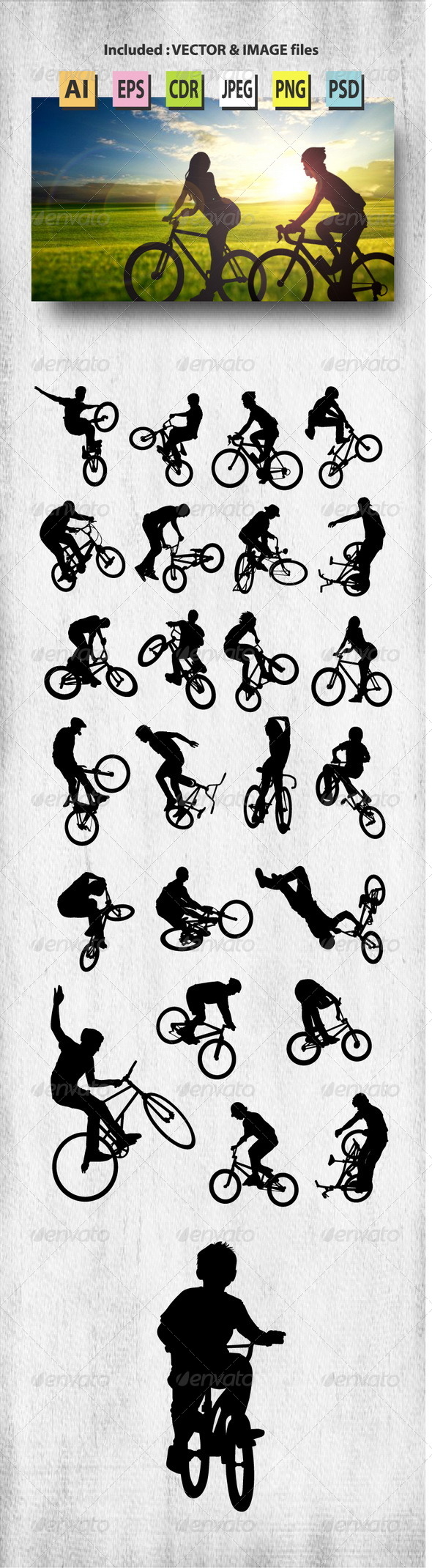 Bike Rider Silhouettes