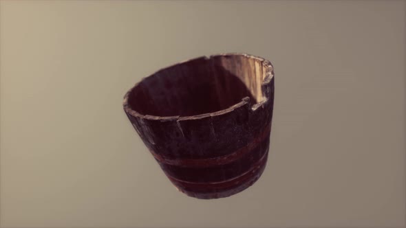 Old Used Rusted Wooden Bucket alt