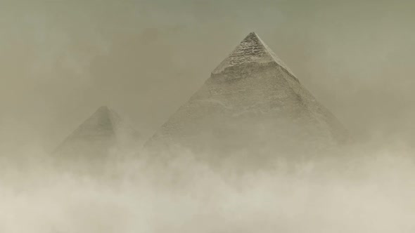 The Great Pyramid Of Giza Under A Sandstorm