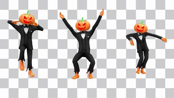 Pumpkin Head Dancing Looped