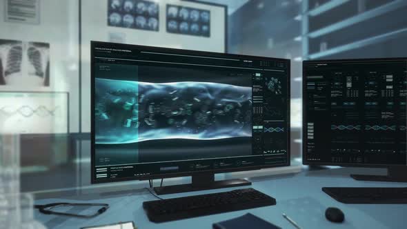 Interface Of Medical Software For Futuristic Covid Diagnostic Analyzing Virus alt