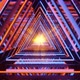 Flying through a triangular tunnel with neon lights. Infinitely looped animation. Triangular tunnel. - VideoHive Item for Sale