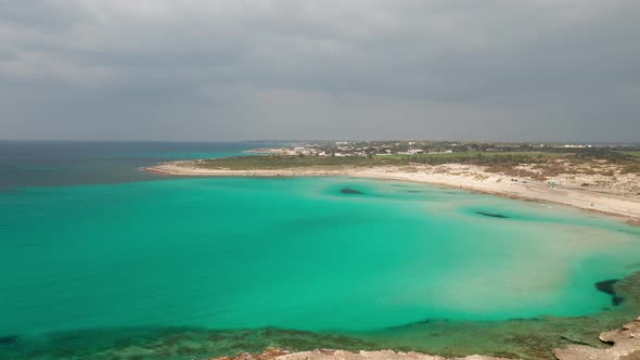 Aerial view of beautiful coastline with crystal water